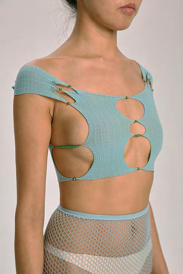 RUI SS21-R008 Boat Neck Vest AQUA
